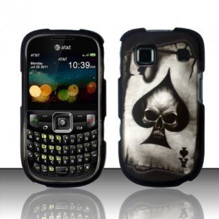 For ZTE Z431 (AT&T) Rubberized Design Cover   Spade Skull Cell Phones & Accessories