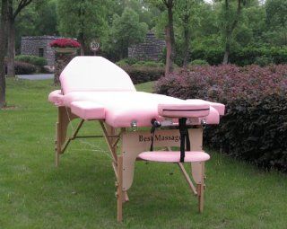 77" Long 3" Pad Portable Pink Reiki Massage Table W/free Adjustable Head Rest and Carry Case Sports & Outdoors