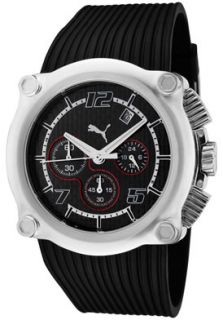 Puma PU101551003  Watches,Mens Rotor Chronograph Black Textured Dial Black Textured Rubber, Chronograph Puma Quartz Watches