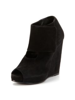 Suede Cut Out Peep Toe Wedge Bootie by Pierre Hardy
