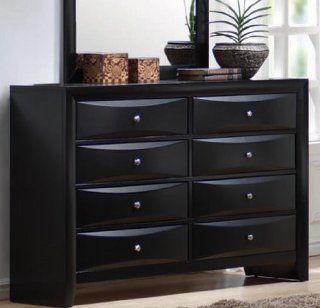 Shop Coaster Dresser with Brushed Chrome Accents in Glossy Black Finish at the  Furniture Store