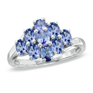 Oval Tanzanite Cluster Ring in Sterling Silver   Zales