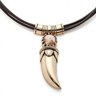 Studio Barse Gemstone Bronze and Leather "Taurus" 16" Necklace