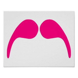 Pink Walrus Mustache Posters