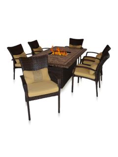 South Beach Collection Fire Dining Set (7 PC) by Outdoor Innovation