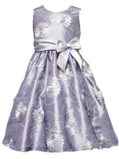 Rare Editions Girls 2 6X Soutach Dress, Silver, 3T Clothing