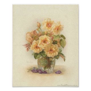 Catherine Klein Vintage Yellow Roses Print
