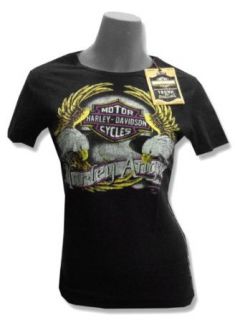 Harley Davidson & Trunk LTD Designer "Harley Angel" Black Juniors Babydoll T Shirt Clothing