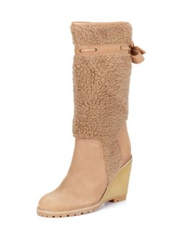 Shearling Wedge Boot by See by Chloe