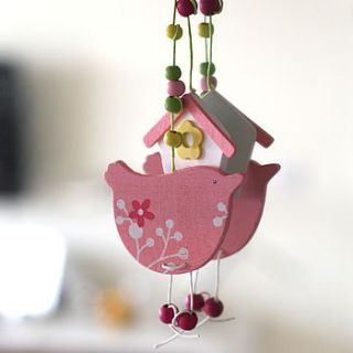 five pink easter spring bird decorations by pippins gift company