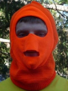 Faded Glory Mens Bright Orange Face Mask Stocking Cap Hunting Hat Fleece Face at  Men�s Clothing store