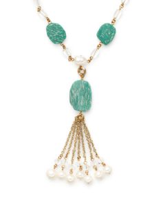 Frosted ite Tassel Necklace by Stephen Dweck