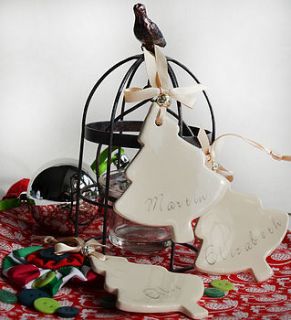 personalised ceramic christmas decoration by dimbleby ceramics