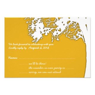 Our Tree, Wedding Reply Cards, Maple Gold Personalized Invitation