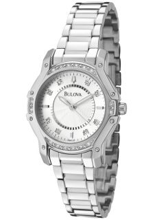 Bulova 96R137  Watches,Womens Wintermoor White Diamond Silver Guilloche Dial Stainless Steel, Casual Bulova Quartz Watches