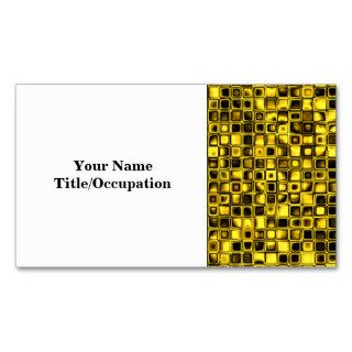 Bright Yellow And Black Textured Grid Pattern Business Card Templates