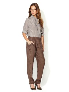 Silk Contrast Piped Pant by Gold Hawk