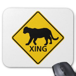 Panther Crossing Highway Sign Mousepad
