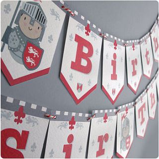 personalised knight bunting by joanne holbrook originals