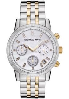 Michael Kors MK5057  Watches,Womens Chronograph White Crystal Two Tone, Chronograph Michael Kors Quartz Watches