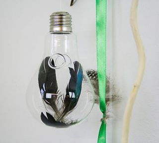 glass hanging vase, lightbulb by bonnie and bell