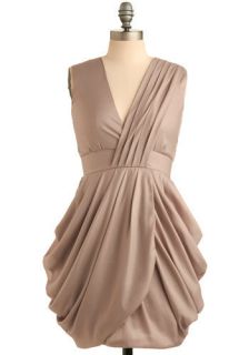 Elegant Speech Dress in Rosy Taupe  Mod Retro Vintage Dresses