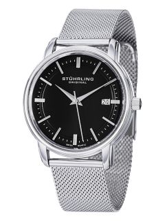 Mens Classic Ascot Monmouth Stainless Steel & Black Watch by Stuhrling Original