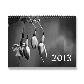 Black and White Floral Calendar 2013