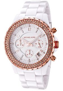 Michael Kors MK5379  Watches,Womens Chronograph White Swarovski Crystal White Dial White Plastic, Chronograph Michael Kors Quartz Watches