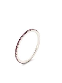 Estate White Gold & Pink Sapphire Eternity Band Ring by Estate Fine Jewelry