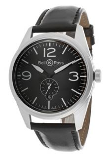 Bell & Ross BRV123 BL ST SCA  Watches,Mens Aviation Automatic Black Dial Black Genuine Leather, Luxury Bell & Ross Automatic Watches