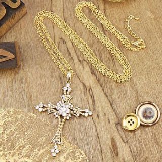 cross necklace in gold by lisa angel
