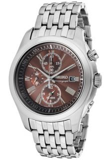 Seiko SNAE51  Watches,Mens Chronograph Brown Dial Stainless Steel, Casual Seiko Quartz Watches
