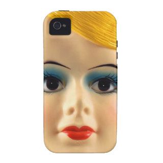 Kitsch Vintage Retro Blow Up Doll Face Case Mate iPhone 4 Case