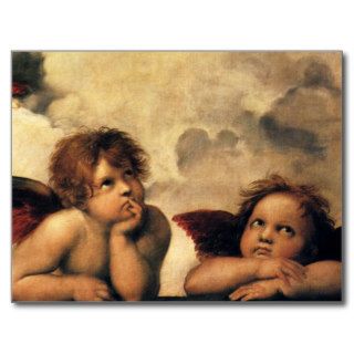 Sistine Madonna Angels by Raphael, Renaissance Art Postcard
