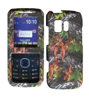 Camo Leaves Samsung SCH R451c Straight Talk, Messager R450 Cricket, MetroPCS Case Cover Hard Snap on Rubberized Touch Phone Cover Case Faceplates Cell Phones & Accessories