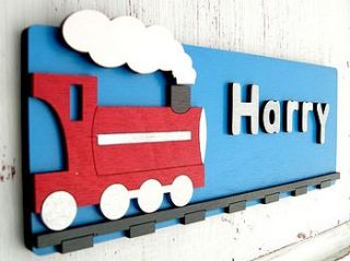 personalised train door plaque by dream scene children's gifts
