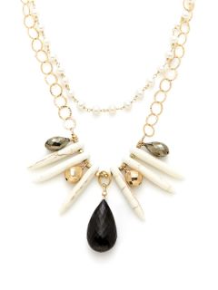Black Spinel & Pearl Double Strand Necklace by Alanna Bess Jewelry