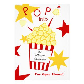 School Open House Invitation   Popcorn