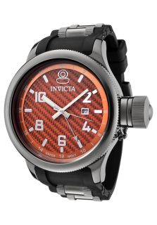 Invicta 0057  Watches,Mens Russian Diver GMT Red Carbon Fiber Dial Black Polyurethane & Gunmetal Ion Plated, Casual Invicta Quartz Watches