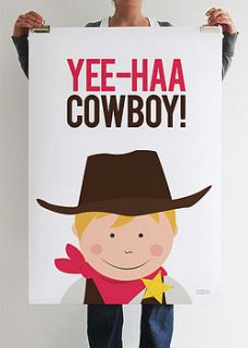 'yee haa' cowboy print by showler and showler