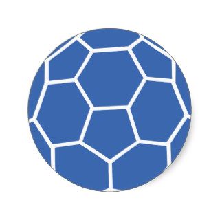 blue ball handball round sticker
