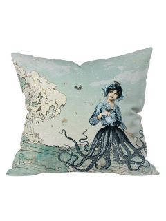 Belle13 Sea Fairy Throw Pillow by DENY Designs