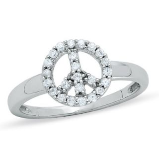 CT. T.W. Diamond Peace Ring in 10K White Gold   Zales