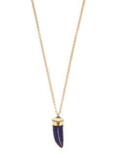 Gold & Stone Horn Pendant Necklace by Soixante Neuf