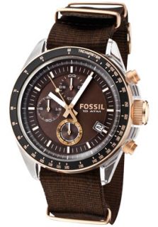 Fossil CH2684  Watches,Mens Decker Chronograph Brown Dial Brown Nylon, Chronograph Fossil Quartz Watches