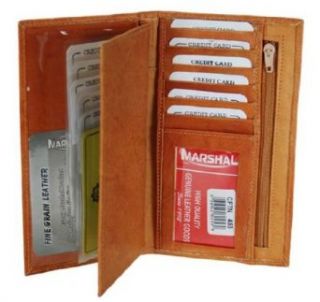 100% Leather Bi fold Check Book Covers Tan #453CF at  Mens Clothing store