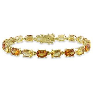 Oval Madeira Citrine Bracelet in Yellow Rhodium Plated Sterling Silver