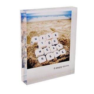 'wish you were here' acrylic block by a.musing