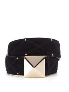 Quilted Studded Suede Panel Belt by Vince Camuto